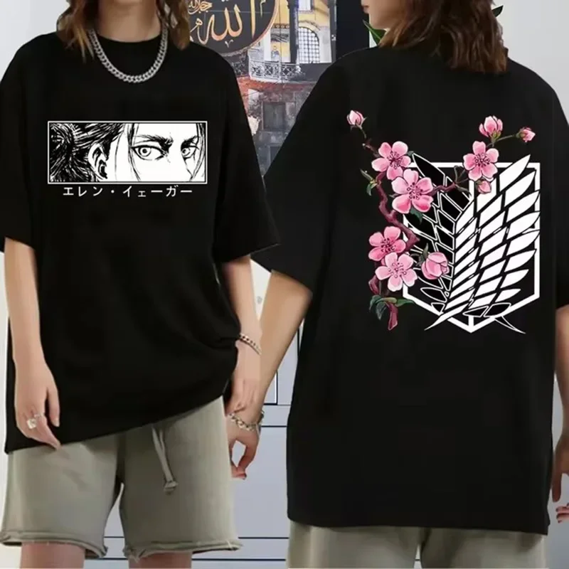 T-shirt Frauen Männer Angriff auf Titan T Shirt Kawaii Cartoon Titans Angriff Graphic Tees Demale Harajuku Sommer Tops Japanischen Anime