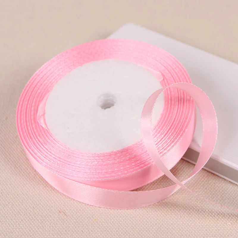 Silk Satin Ribbon 25 Yards/Roll 12mm Silk Satin Ribbon Christmas Wedding Birthday Party Gift Wrapping Decoration DIY Handmade Crafts Material