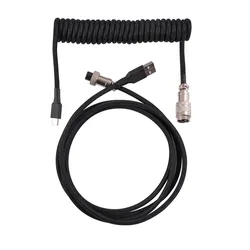 Mechanical Keyboard Aviator Adapter Coiled Cable Type C Phone Charging Cord USB Keyboard Aviation Connector Wire for Desktop PC