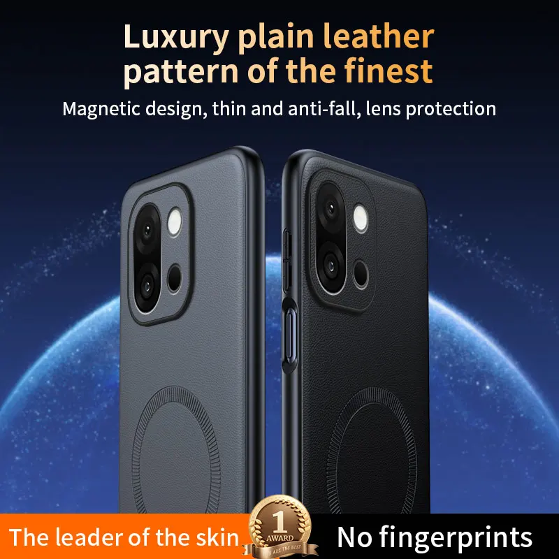Magnetic Luxury Leather Skin Feel Shockproof Case - Anti-Fall & Durable Design