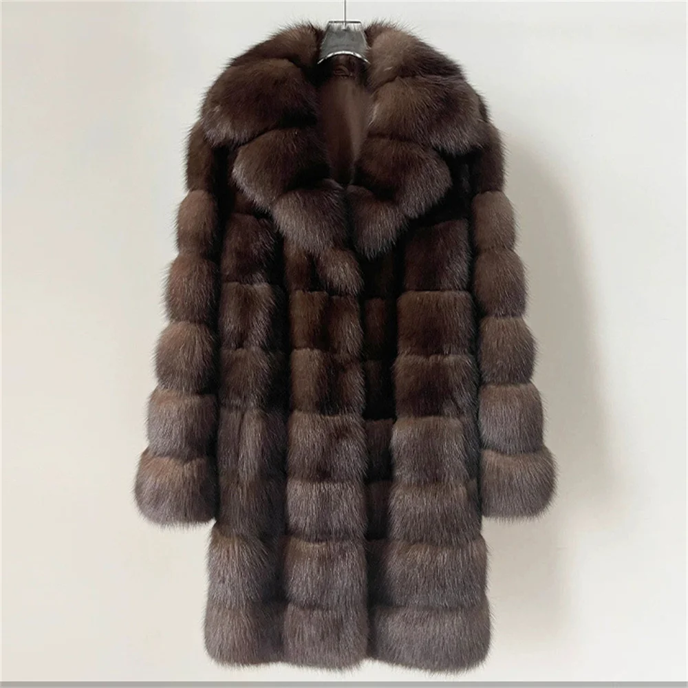 Fashion Gradient Faux Mink Fur Jacket Plush Coat With Thich Warm