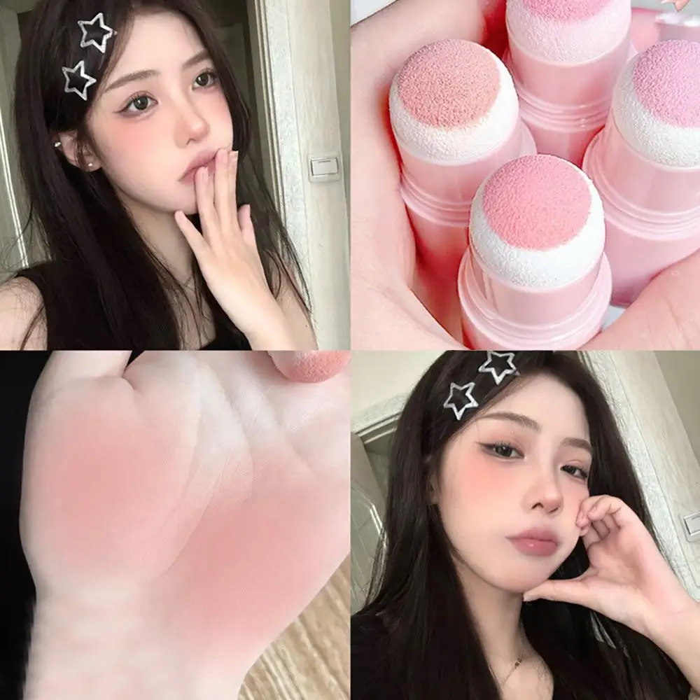 Blush Stick Cappuvini Natural Pink Color Blusher Stick Face Blusher Patting Powder Cheeks Cute Korean Style