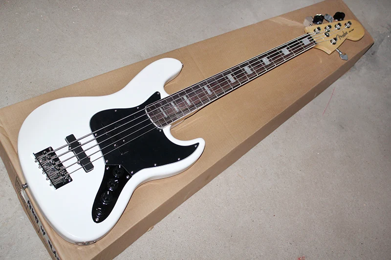 The-factory-sells-5-string-electric-bass-basswood-white-body-and-maple ...
