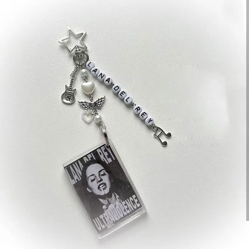 lana del rey inspired keychain handmade jewelry