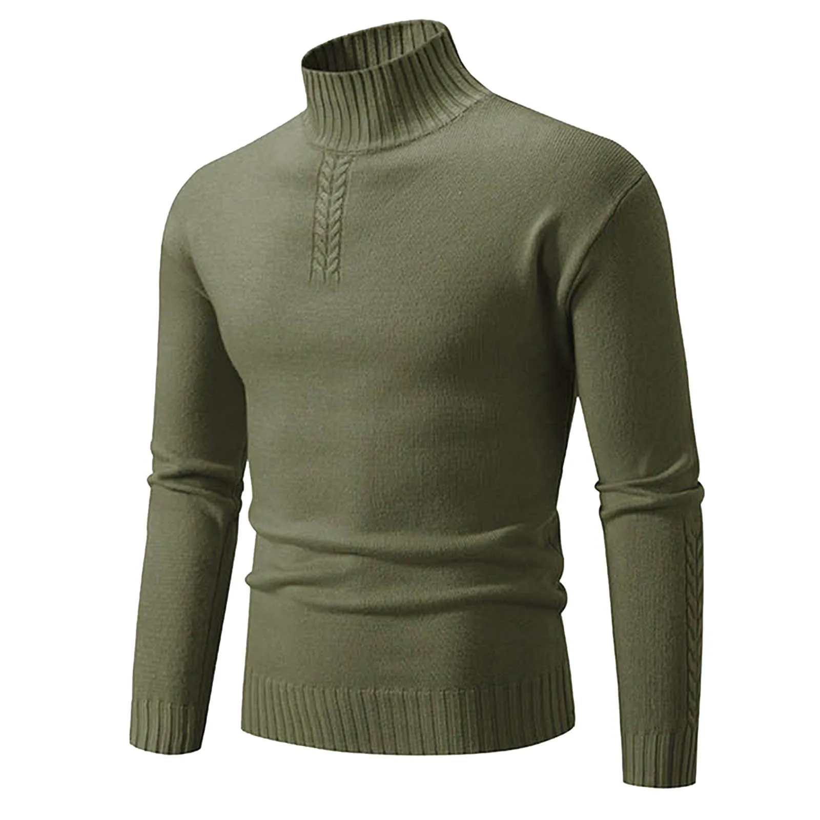 Mens Sweater Turtleneck Autumn Winter High Neck Long Sleeve Sweater Knit Pullovers Slim Knitwear Oversized Knitted Sweaters Male