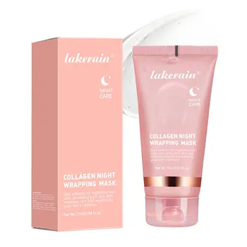 Collagen Night Wrapping Mask Rejuvenation Moisturizing Brightening Korean Face Mask Make Glowy Skin Elasticity Facial Mask - Thumbnail 7