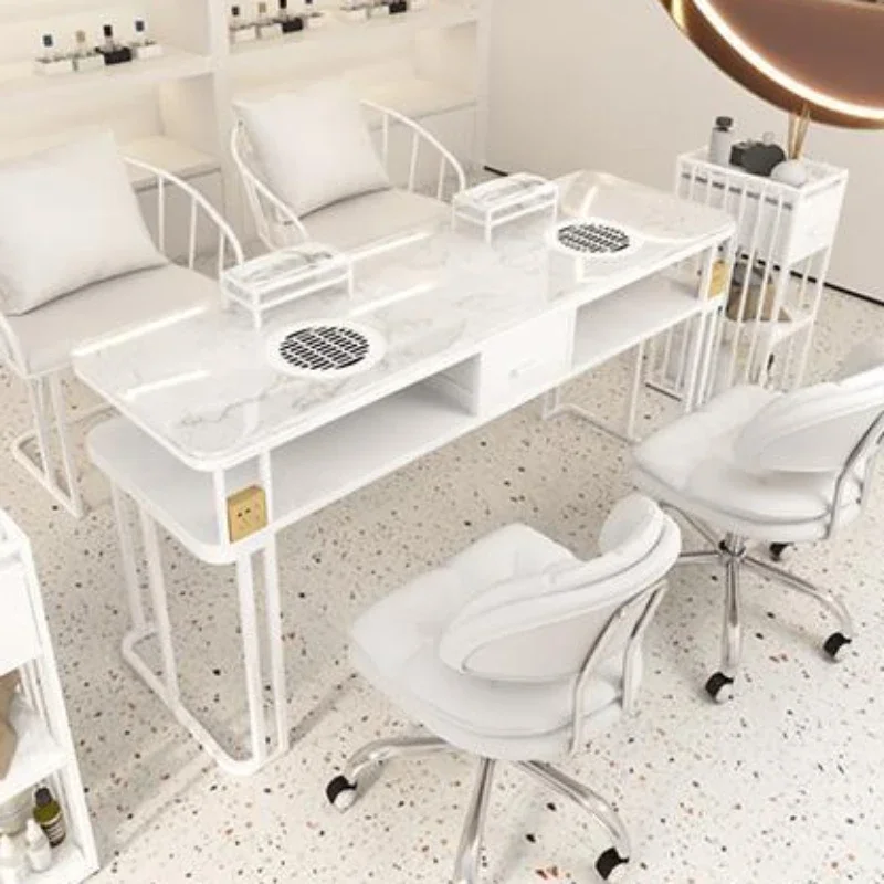 Professional Nordic Desk Nail Tables Manicure Makeup White Modern Nail Tables Living Room Mesa Manicura Salon Furniture MR50NT