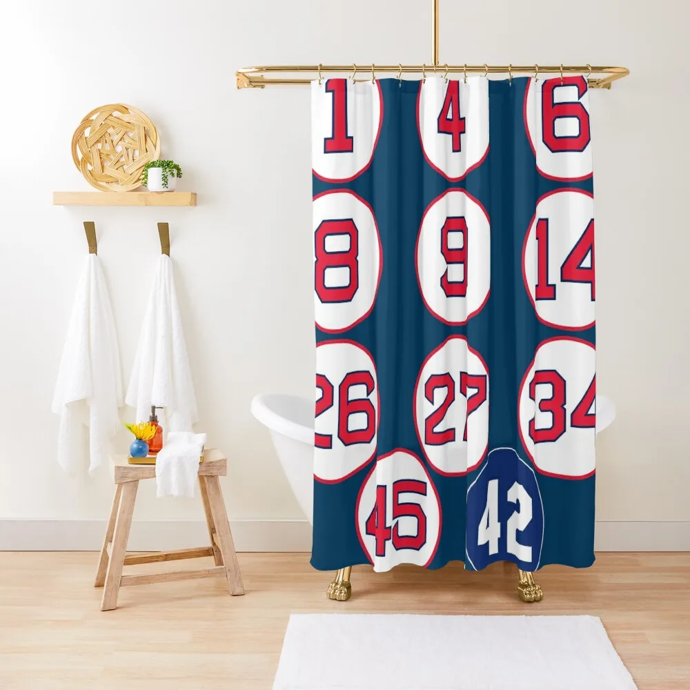 Sox Retired Numbers Shower Curtain Anime Shower Waterproof Fabric Shower Bathroom And Products Curtain