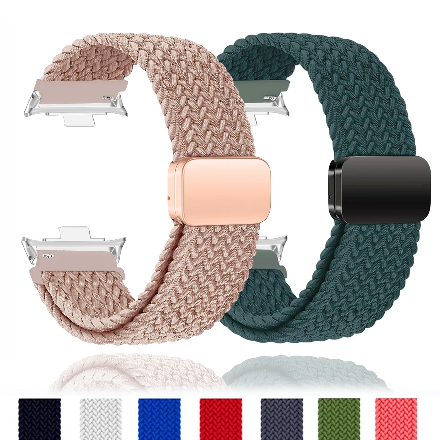 Adjustable Braided Nylon Magnetic Loop Sport Strap Replacement Bracelet