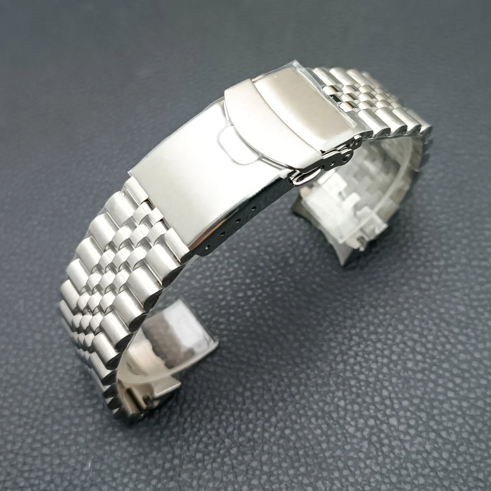 High-Quality 42mm Men's Steel Black Watch Case with Sapphire Glass and 22mm Band