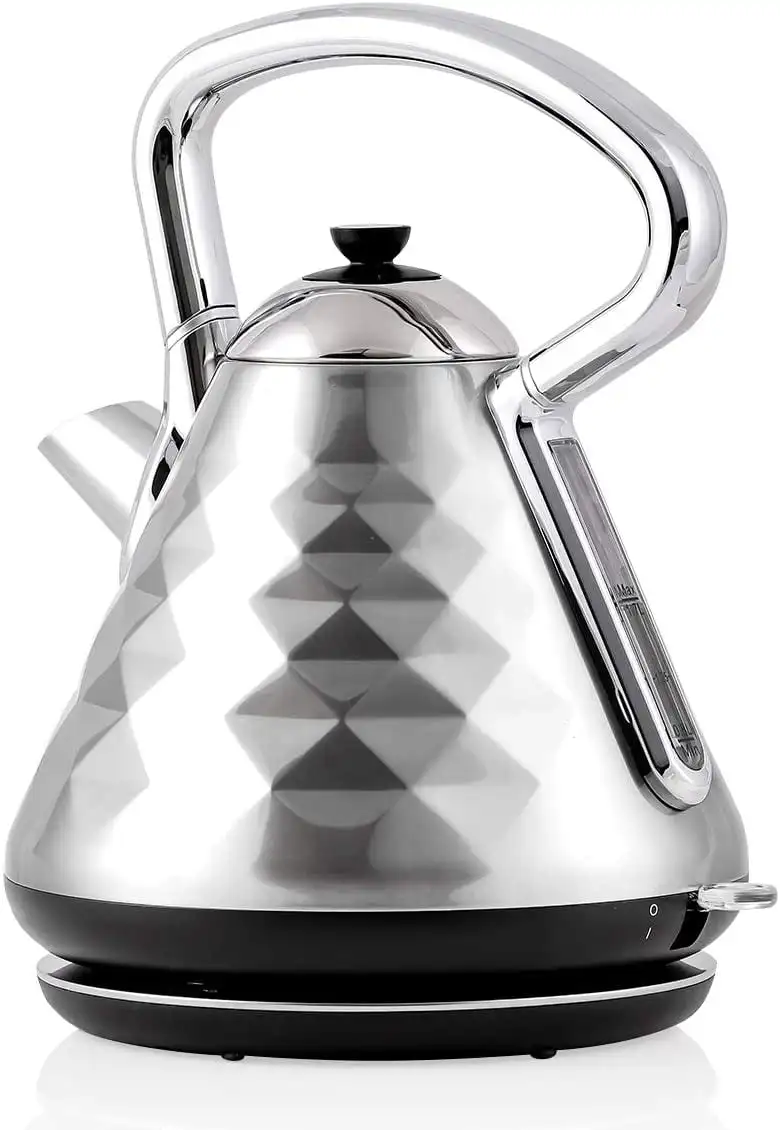 

Электрический чайник для горячей воды объемом 1,7 литров, коллекционный Быстрый нагревательный элемент Cleo с холодной сенсорной ручкой, чайник мощностью 1500 Вт. США. Новинка