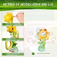 Sunflower Bubble Machine for Kids Automatic Flower Bubble Toy with Light for Toddlers Bubble Maker Blower for Kids Outdoor Toys 2