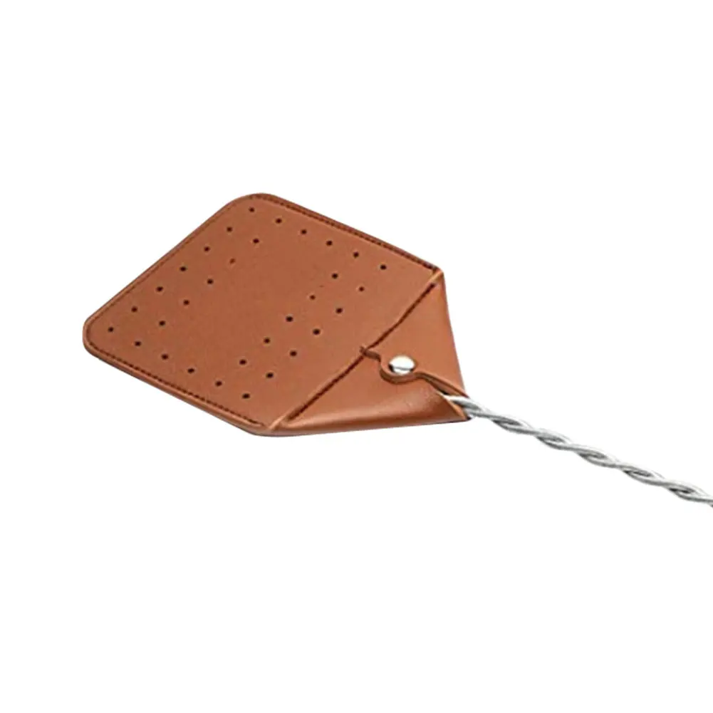 Leather Wasp Swatter Stainless Steel Handle Fly Swatter Manual Heavy Duty for Kitchen Home Indoor Outdoor