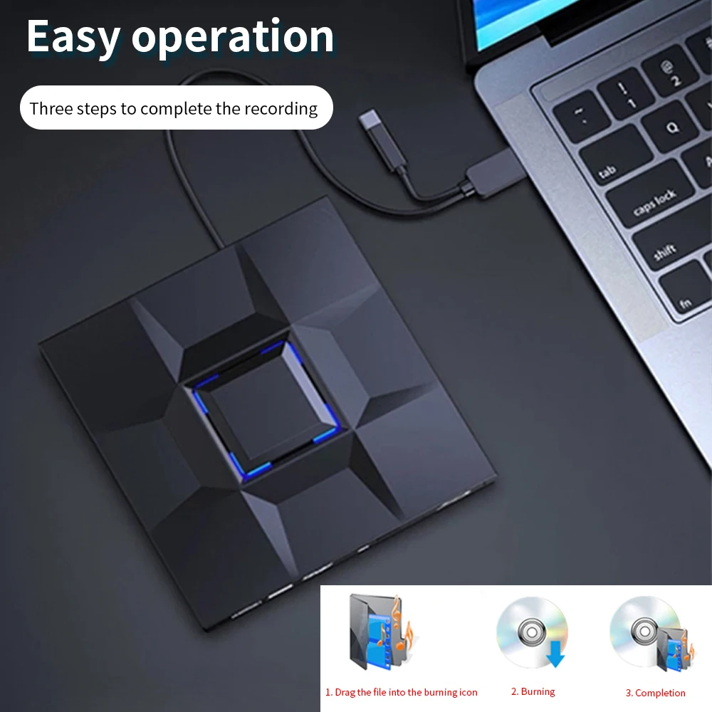TISHRIC USB 3.0 C 타입 외장 DVD 드라이브 CD 플레이어, CD DVD RW 광학 드라이브, DVD 버너 DVD 라이터, 노트북 노트북용