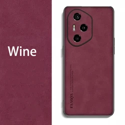 Luxury Leather Silicone Shockproof Case with Frosted Matte Finish - Honor X6c (Wine)