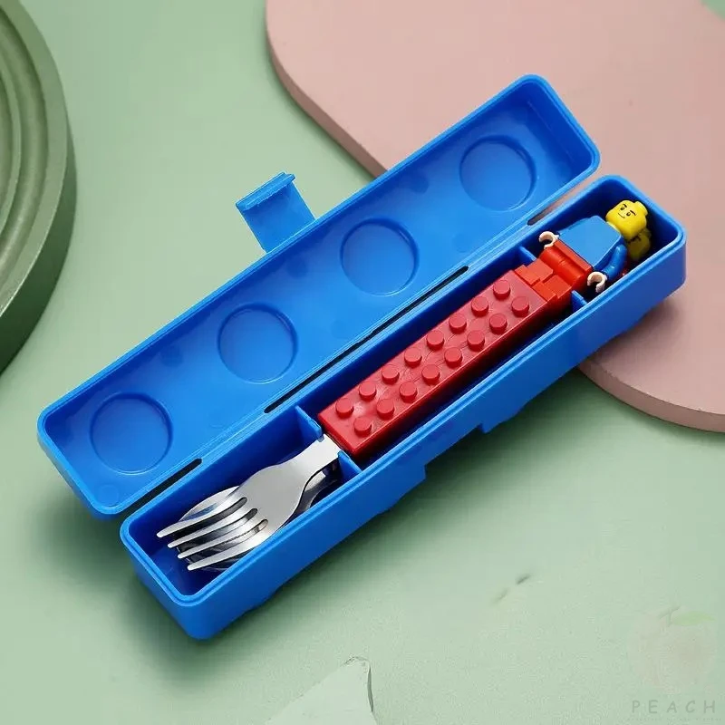 Stainless Steel Cutlery Set Portable Creative Building Blocks Children's Assembled Fork And Spoon
