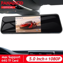 1080p fhd 5 Polegada tela de toque espelho retrovisor do carro para gravador automático dvr câmera traço lente dupla visão noturna dupla usb