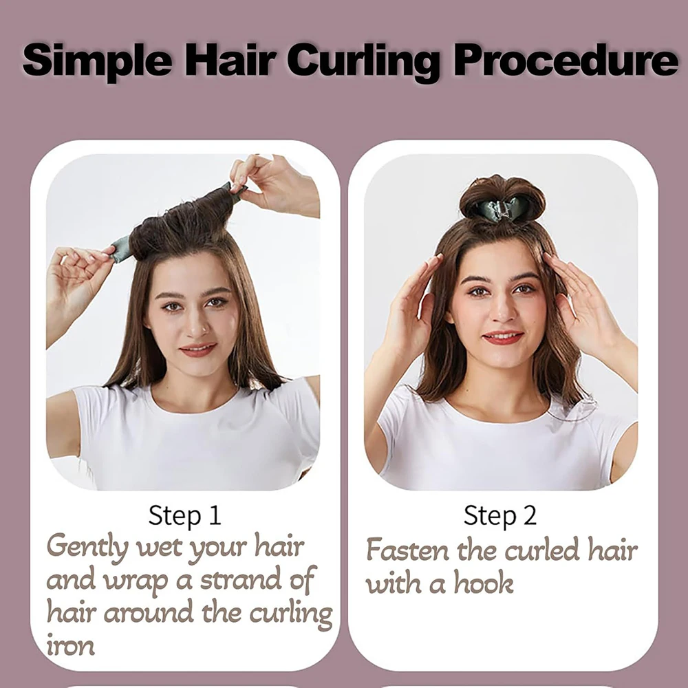 Heatless Hair Curlers Curling Rod Headband No Heat Hair Rollers Hook Sleeping Soft Flexi Rod Styling Tools