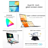 16 Inch 2.5K Dual Screen Portable Monitor 2560*1600P 16:10 100%sRGB With 360° Flip External Screen For PC Laptop Mac Phone PS4/5 - Image 2