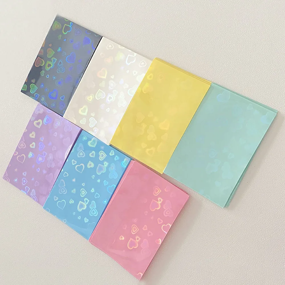 50pcs/pack Glittery Love Heart InsToploader Card Photocard Holder Idol Photo Sleeves Cards Protective Storage Case Card Film 4