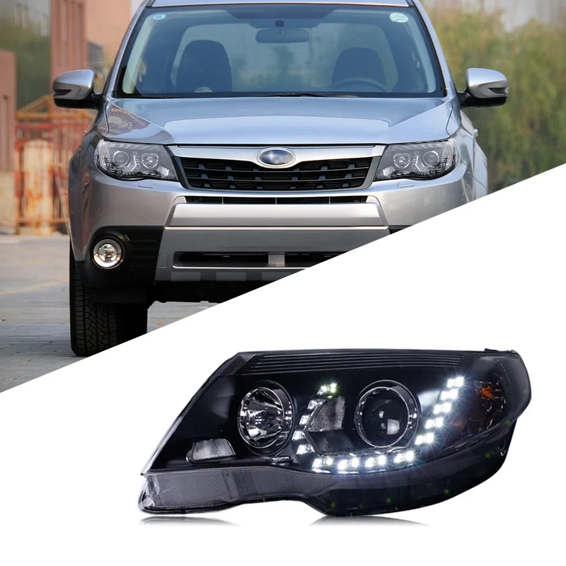 

Custom Car Headlights For Subaru Forester 2008-2012 LED Daytime Running Light Signal Lights Dual Lens Xenon Headlight