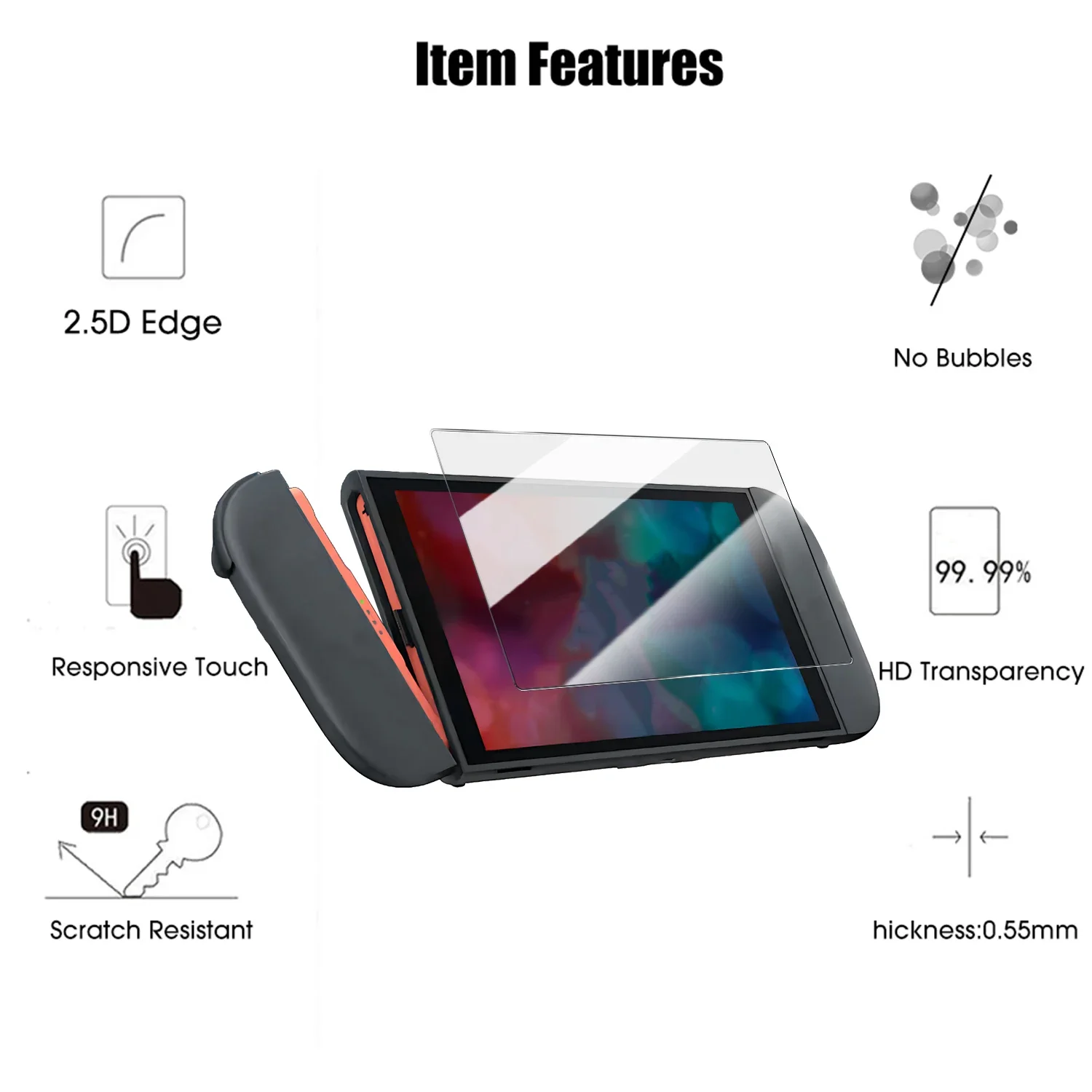 HD Tempered Glass Screen Protector for Nintendo Switch 2 Easy to Install Hard Anti-Scratch Cover Quick Installation for Switch2