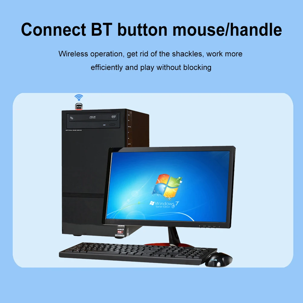 USB BT 5.4 동글 어댑터, BT 어댑터 지지대, Win11/10/8.1 BT 송신기 및 리시버, 키보드 마우스 헤드폰 스피커용