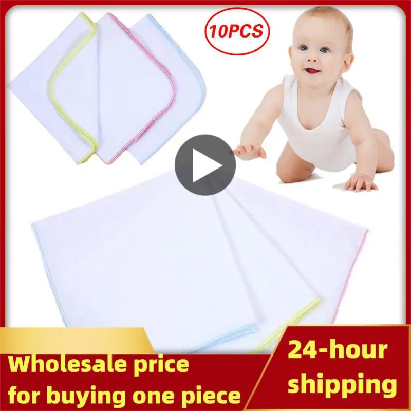 

Cotton Gauze Double Layer Small Square Towel Baby Boy Girl Solid Color Saliva Towel Random Color Dropshipping