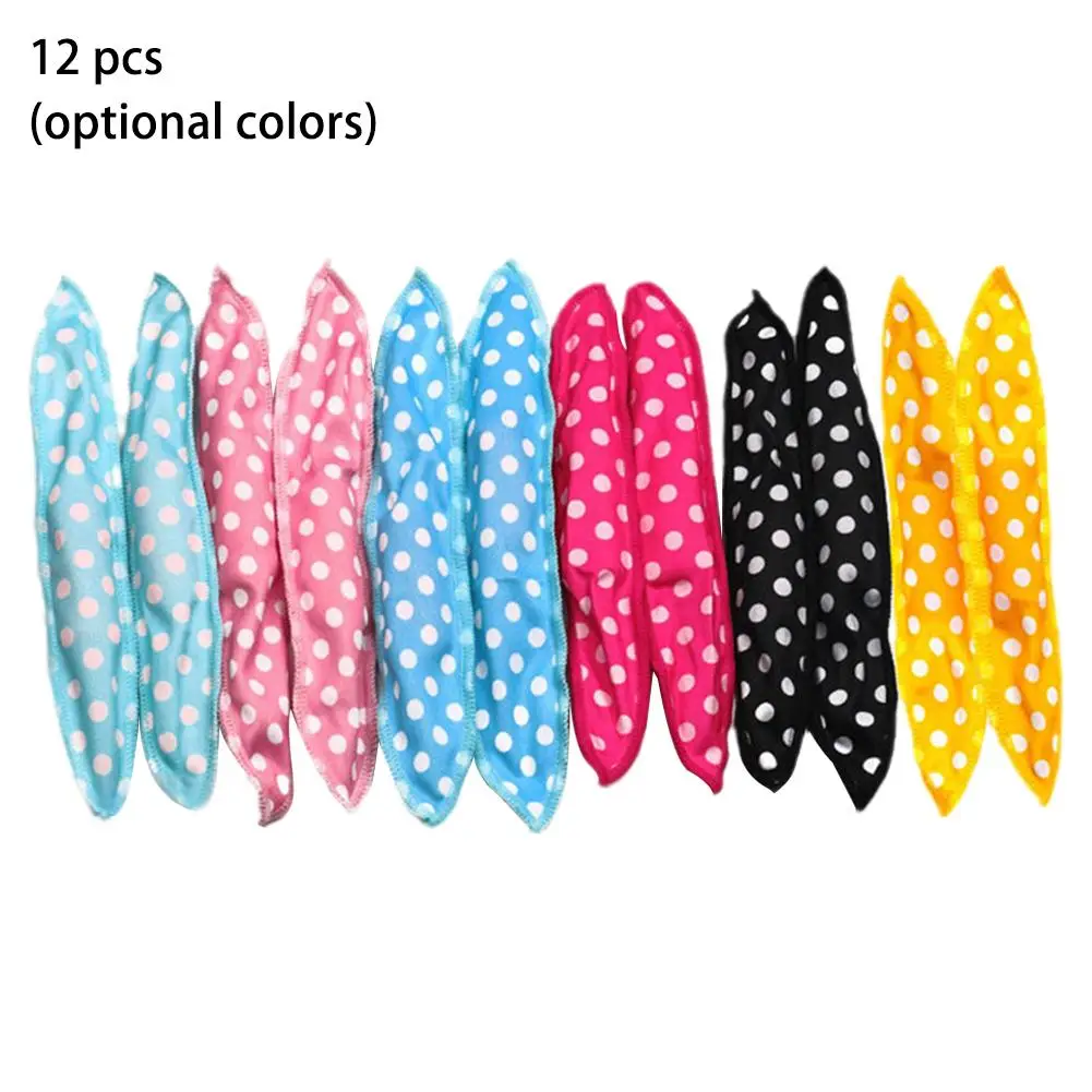 Curler Rollers 12Pcs DIY Night Sleep Foam Hair Styling Tool Flexible Soft Satin Sponge Pillow Hair Rollers No Heat