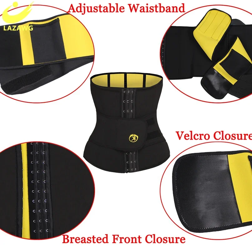 LAZAWG Mens Neoprene Sports Waist Trimmer Body Shaper Waist Trainer Weight Loss Fitness Sweat Belt Slimming Strap Waist cincher