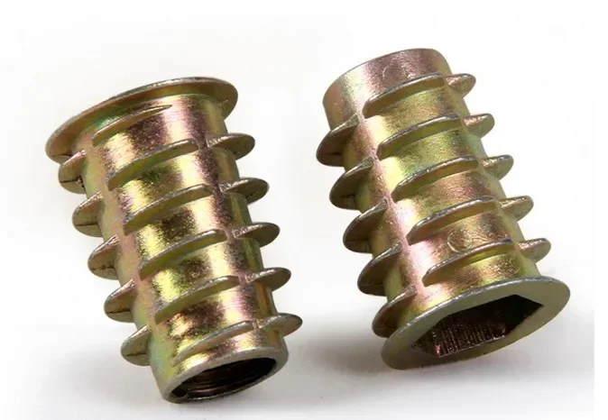 Description Picture 5 of item50pcs M4 M5 M6 M8 M10 Furniture Nut Zinc Alloy Hex Drive Insert Nuts Flange Woodworking Wood Table Desk Chair Insert nut