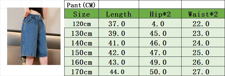 Denim Pants Girls Teen Pants Denim Shorts Summer Thin Loose Children Kids & Capris