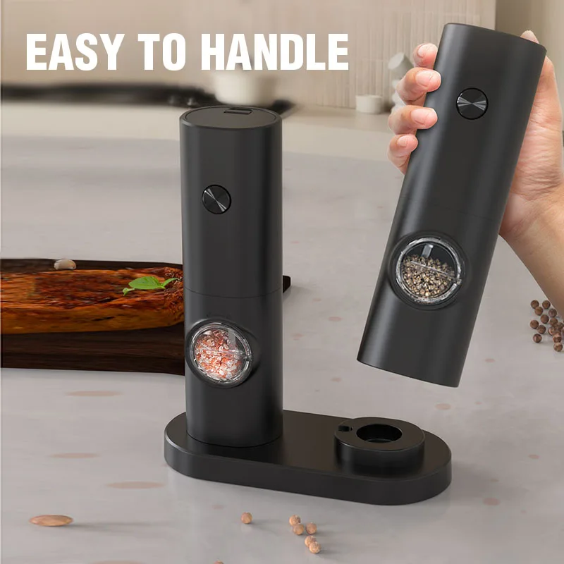 Electric Salt and Pepper Grinder - Single Battery Operated Stainless Steel  Salt or Pepper Mill with Adjustable Ceramic Grinder - AliExpress