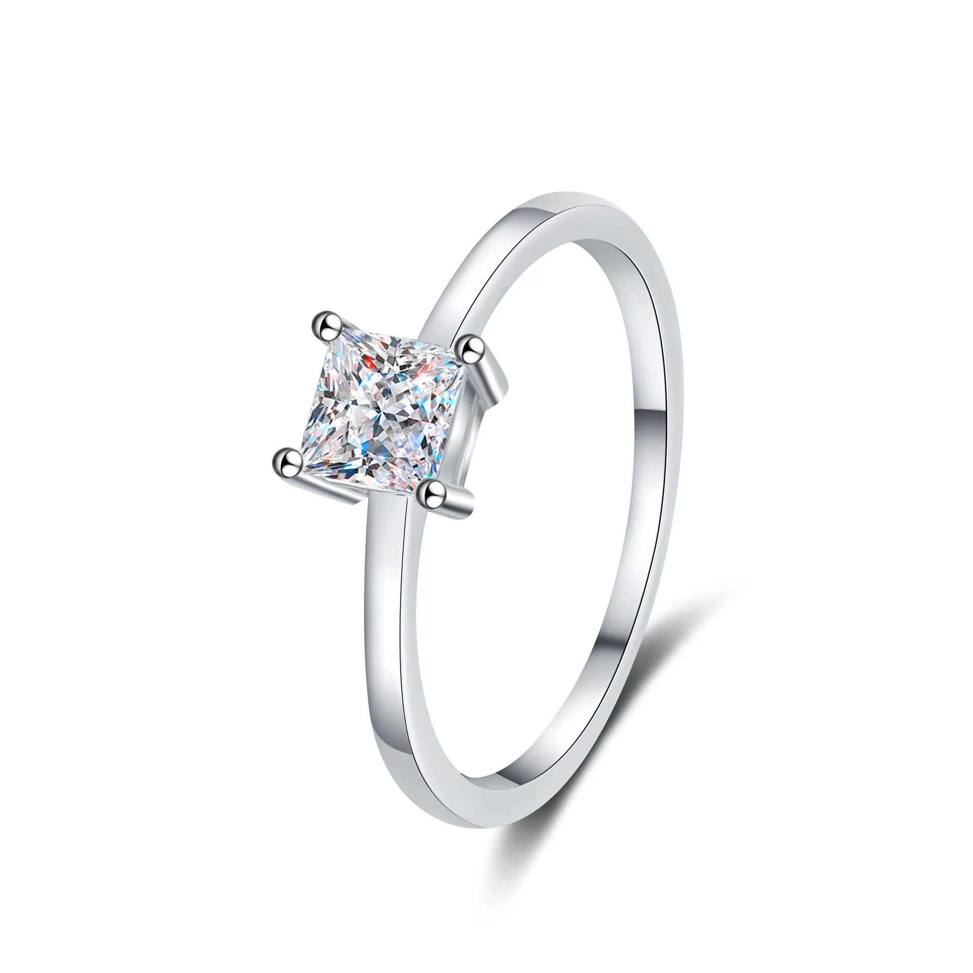 

Custom Engagement Jewelry Wedding 60 Cents VVS D Moissanite Diamond Silver 925 Ring For Women