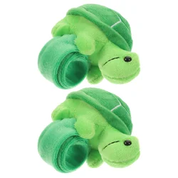 2 Pcs Filler Mountain Turtle Snap Ring Lovers Christmas Ornaments Classroom Prizes Pp Cotton Animals Bracelets
