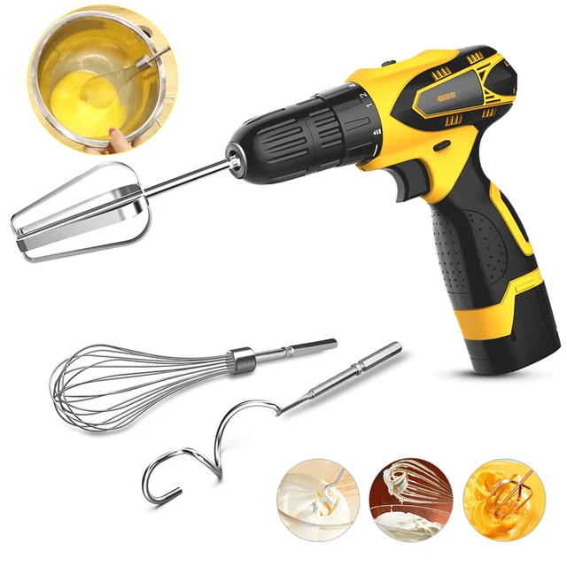 Stainless Steel Egg Beater Whisk Hand Mixer Suitable for Drill Electric  Mixer Cream Dough Whisk Mixer Baking Kitchen Accessories - AliExpress