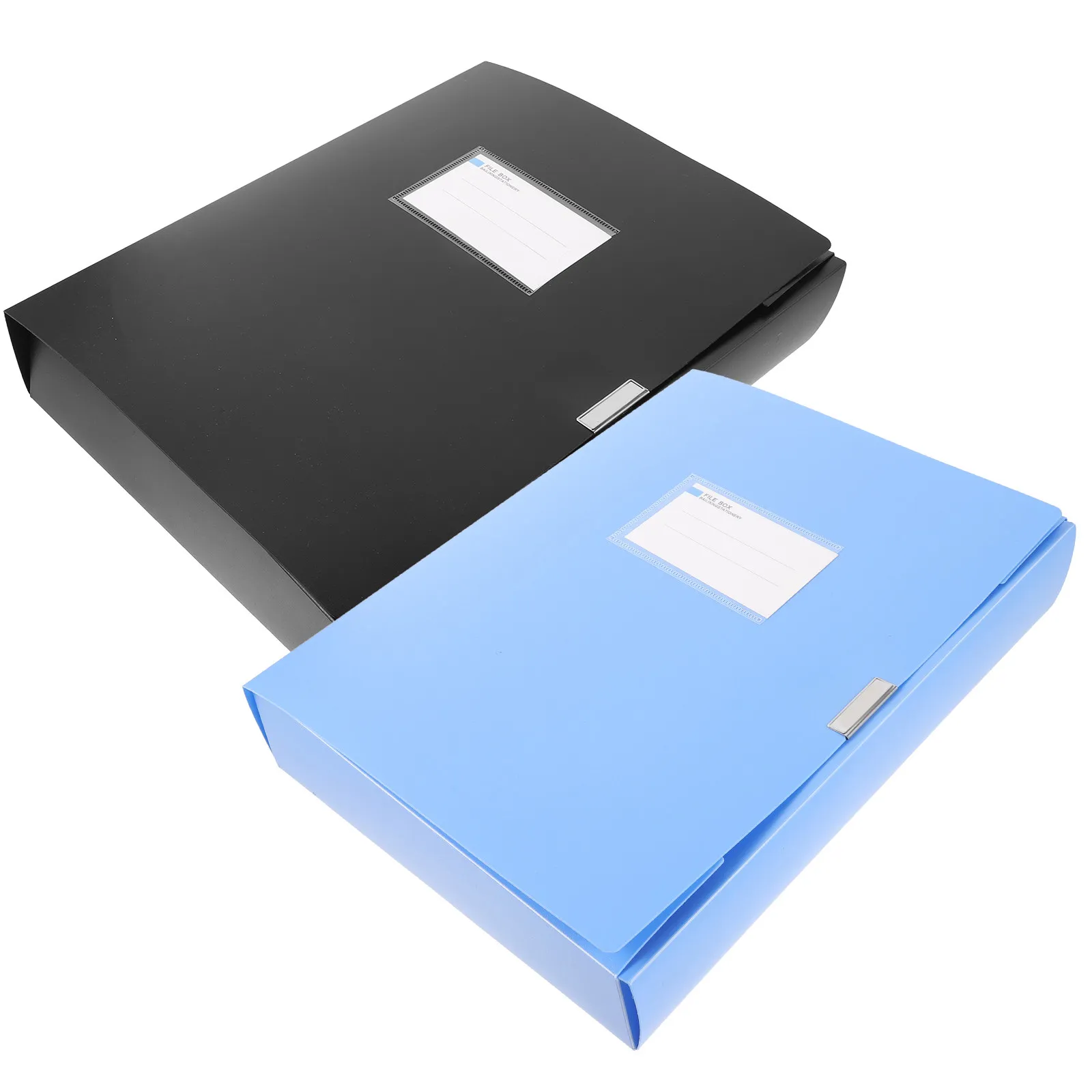 2Pcs 대용량 파일 상자 A4 크기 PP 문서 정리함 부드러운 표면 파일 폴더 케이스 내마모성 데스크탑 용지