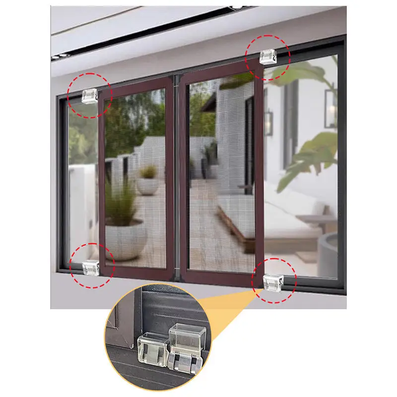 6pcs Child Safety Protection Window Lock Buckle Without Punching Baby Anti Pinch Hand Door And Window Sliding Push Pull Limiter