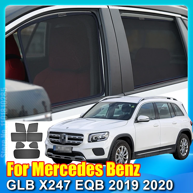 

For Mercedes Benz GLB X247 EQB 2019-2023 Magnetic Sunshade Car Shield Front Windshield Curtain Rear Side Window Sun Shade Visor