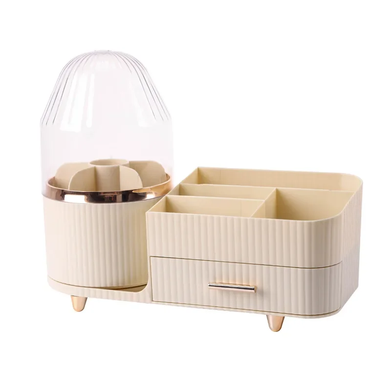 360°  Rotating Cosmetic Storage Box Holder Desktop Makeup Brushes Organizer Countertop Portable Lipstick Eyeliner Stand Boxes 5