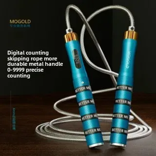 MOGOLD Bluetooth Counting Card Buckle Bearing Jump Rope Four Silicone Straps Aluminum Alloy Fitness Sports Professional Smart Me