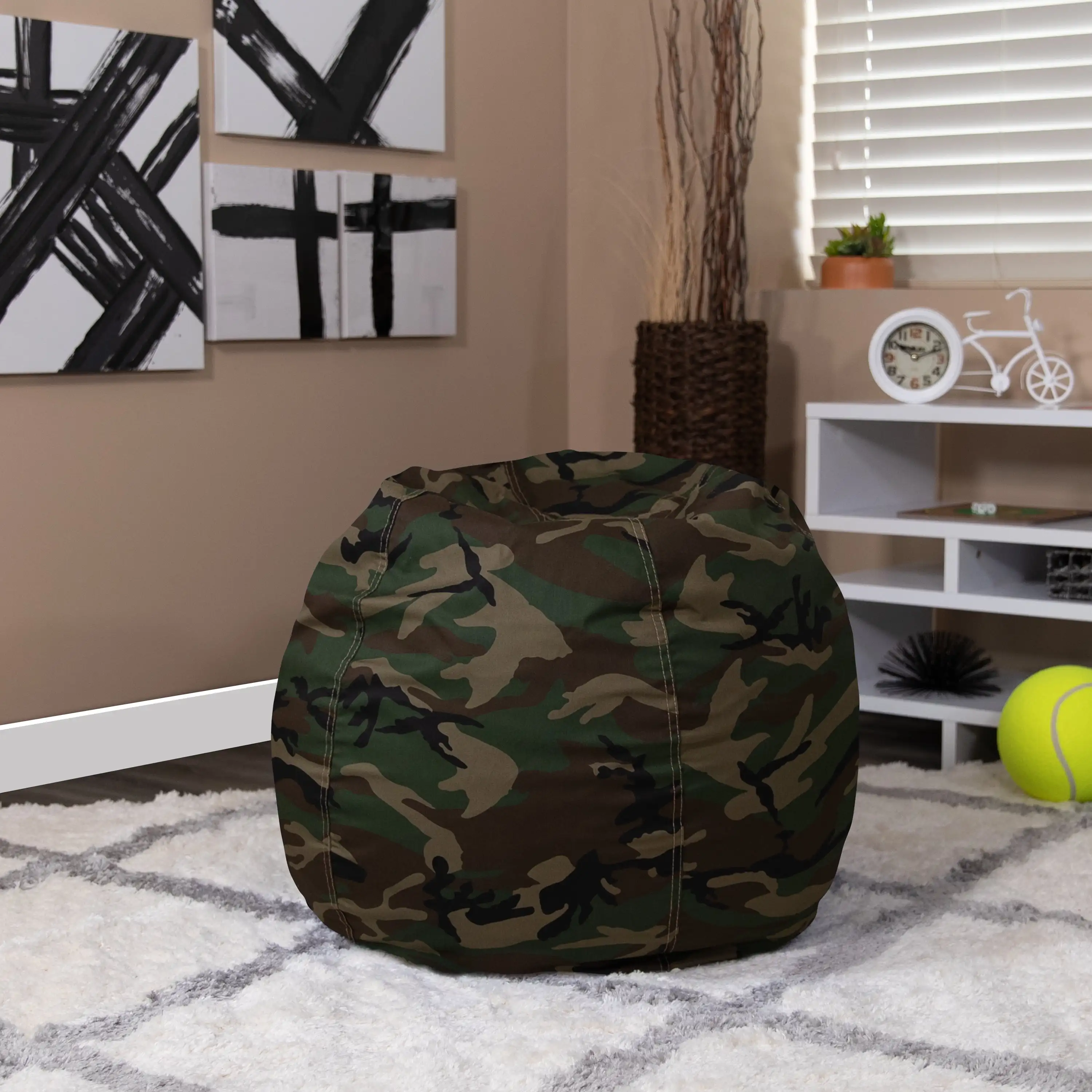 

Small Camouflage Refillable Bean Bag Chair for Kids/Teens Bean Bag Chairs Lazy Floor Couch Tatami Sofa for Living Room Bedroom