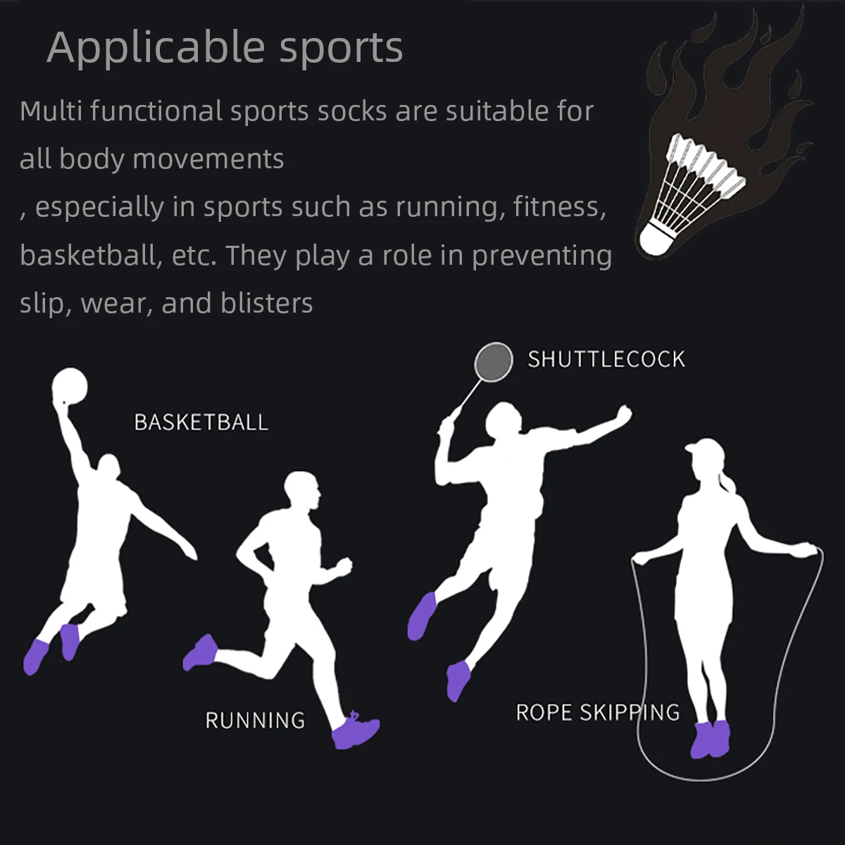 Cycling Socks 3 Pairs Men's Sport Basketball Running Compression Ankle Anti-slip Bike Bicycle Mtb