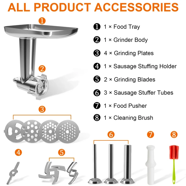 Stainless Steel Meat Grinder Attachment Kitchenaid - Food Grinder  Attachment Meat - Aliexpress