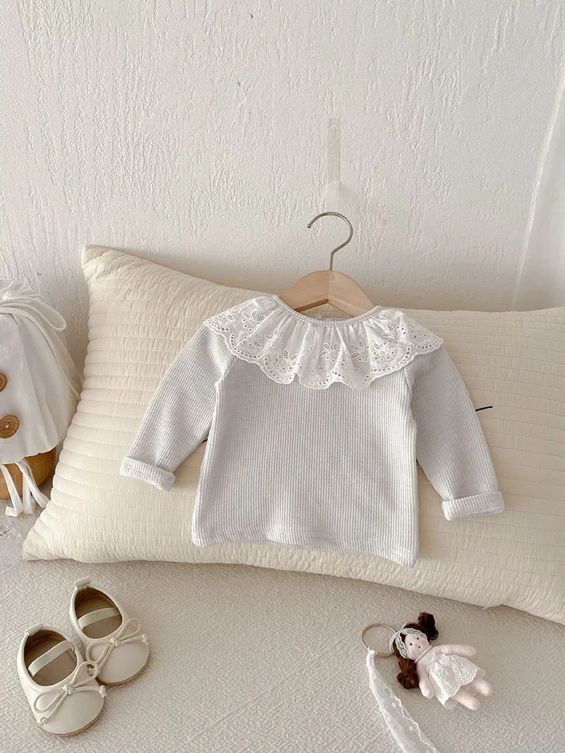 Women's Lace Top Long Sleeves, Women's Round Neck Pleated Tunic Top, Chic And Elegant Buttoned Solid Colour T-Shirt Fashion Slim Fit Shirts Comfortable Basic Blouse, Red, L - View #7