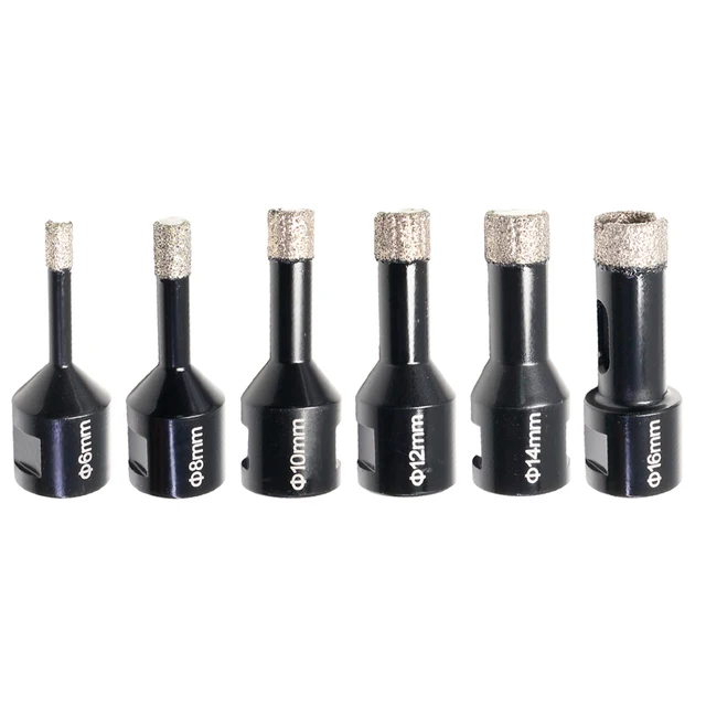 Forets brasés de 6 à 16mm, ouvre-scie cloche, coupe-carreaux, marbre, béton, outils de perçage pour meuleuse 1