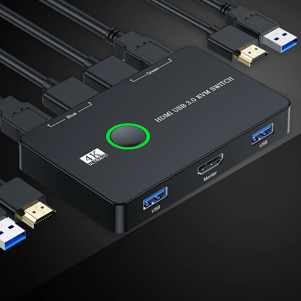 HDMI ȣȯ USB KVM ġ й, 콺  HD Ϳ, USB3.0, 4 Ʈ, 4K UHD