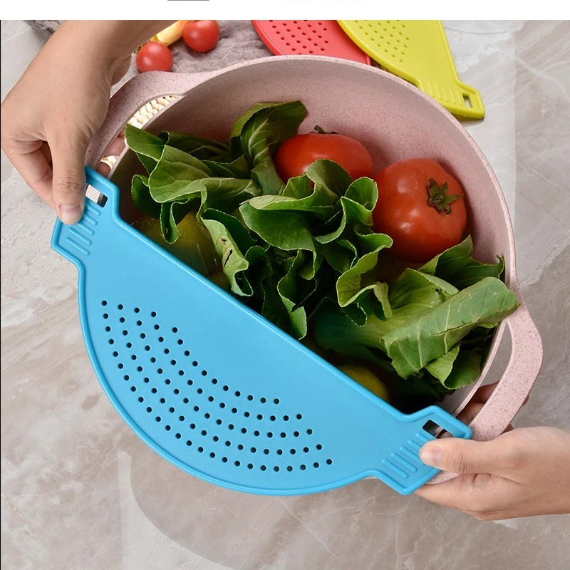 Pan Pot Strainer Plastic Pasta Spaghetti Practical Draining Tool Pot Strainer Pan Drainer for Home Kitchen Easy Draining