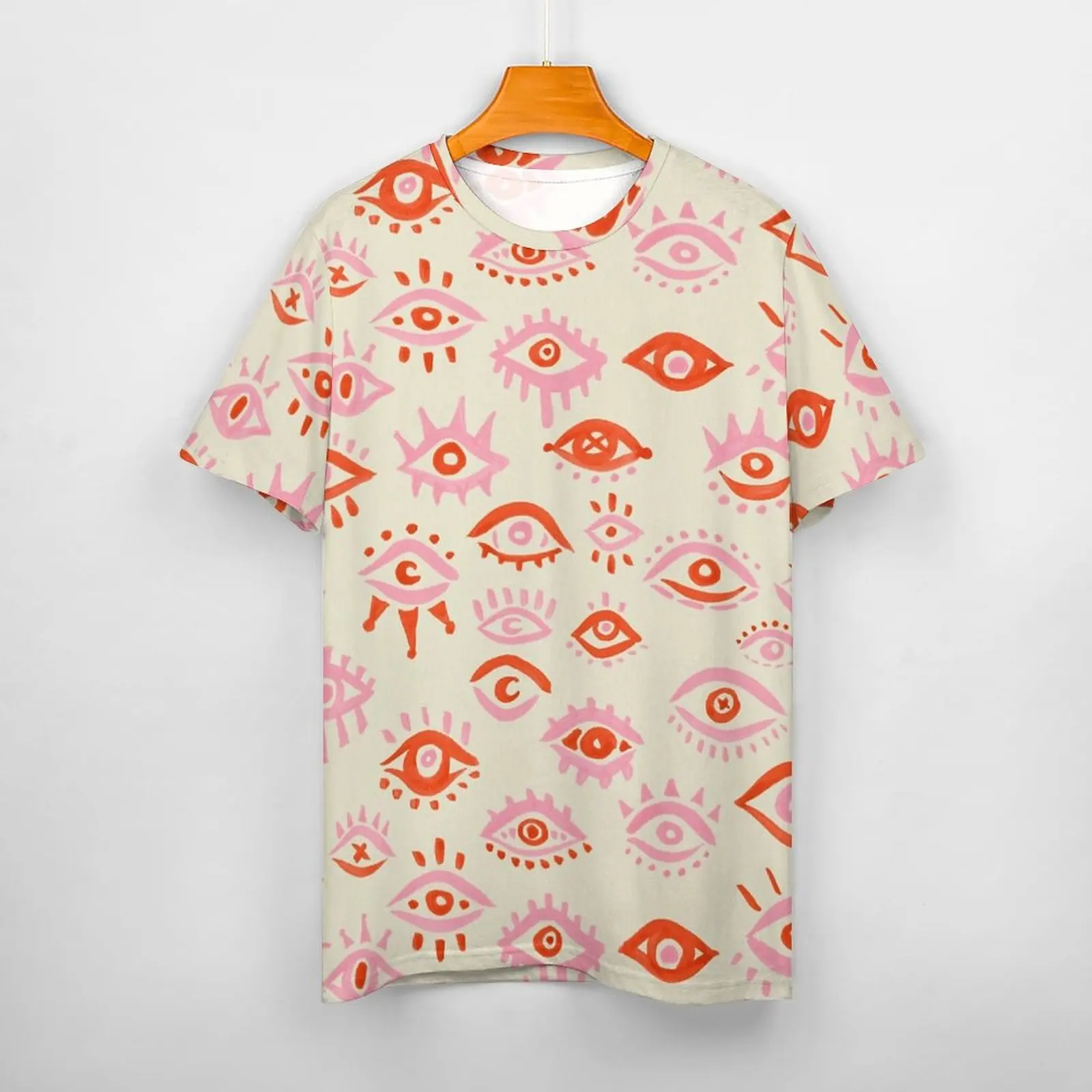 

Cotton T-shirt StudentHotMystic Eyes – Pink & Red ,Summer Female Animal Planet Universe Street Print Short Sleeve