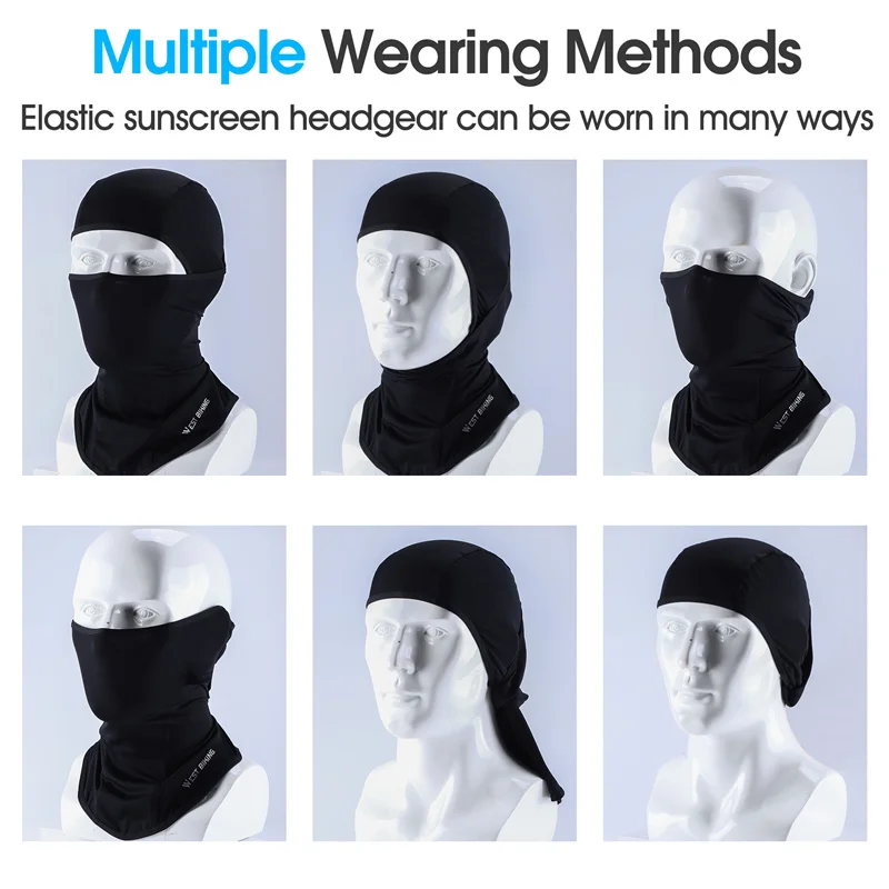 WEST BIKING Summer Ice Silk Balaclava Bicycle Motorcycle Cycling Helmet Inner Cap Full Face UV Protection Fishing Hiking Hat 6